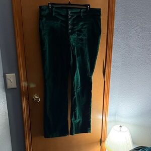 Torrid Green Velvet Pants